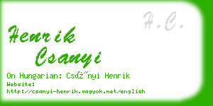 henrik csanyi business card